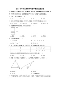 2024年广西玉林市中考数学模拟试题试卷（原卷版）