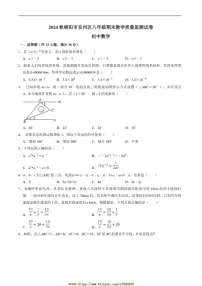 2024～2025学年四川省绵阳市安州区八年级上1月期末考试数学试卷(含答案)