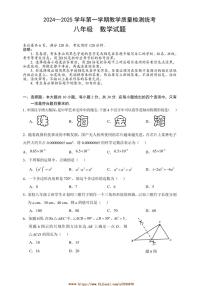2024～2025学年广东省云浮市罗定市八年级上1月期末数学试卷(含答案)