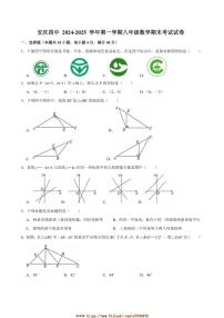 2024～2025学年安徽省安庆市第四中学八年级上1月期末考试数学试卷(含答案)