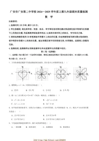 2024～2025学年四川省广安第二中学校九年级上1月期末考试数学试卷(含答案)