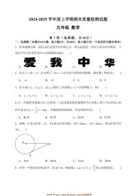 2024～2025学年山东省临沂市兰陵县九年级上期末考试数学试卷(含答案)