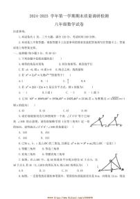 2024～2025学年河南省洛阳市伊川县八年级上期末数学试卷(含答案)