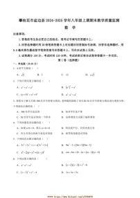 2024～2025学年四川省攀枝花市盐边县八年级上1月期末数学试卷(含答案)