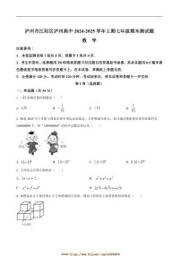 2024～2025学年四川省泸州市泸州高级中学校七年级上1月期末数学试卷(含答案)