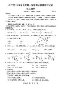 2025届上海市松江区初三一模数学试卷含答案