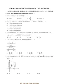 2024～2025学年江苏省南京市联合体九年级(上)期末数学试卷(含答案)