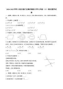 2024-2025学年上海市徐汇区南洋模范中学七年级（上）期末数学试卷（含答案）
