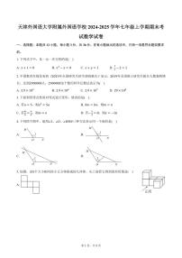 天津外国语大学附属外国语学校2024-2025学年七年级上学期期末考试数学试卷（含答案）