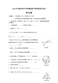 2024年中考江苏省无锡中考数学模拟试卷及答案