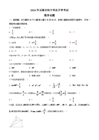 2024年中考江苏省无锡中考数学模拟试卷及答案