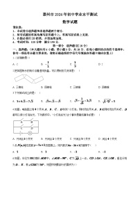 2024年江苏省泰州市中考数学模拟试题及答案