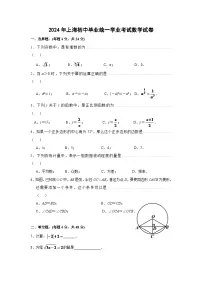 2024年上海市中考数学模拟试卷及答案