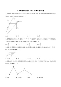 （人教版）数学八年级下册期末培优训练（一）选填压轴50道（2份，原卷版+解析版）