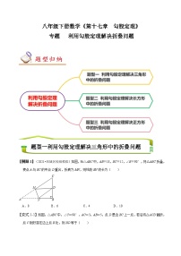 （人教版）数学八年级下册期末复习训练专题 利用勾股定理解决折叠问题 （2份，原卷版+解析版）