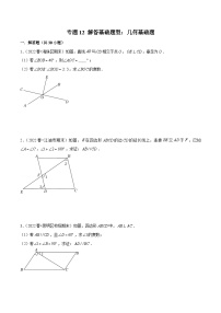 （人教版）数学七年级下册期末复习专题12 解答基础题型：几何基础题（2份，原卷版+解析版）