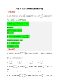 （人教版）数学七年级下册期末考点练习专题20 二元一次方程组的错解复原问题（2份，原卷版+解析版）