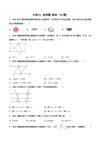 （人教版）数学七年级下册期末考点提升训练专练01 选择题-基础（30题）（2份，原卷版+解析版）