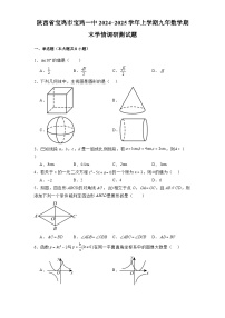 陕西省宝鸡市宝鸡一中2024-2025学年上学期九年级 数学期末学情调研测试题（含解析）