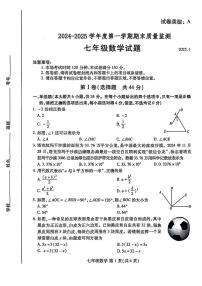 山东省潍坊市区2024-2025学年上学期七年级数学期末试题