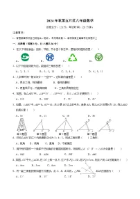 四川省泸州市合江县第五片区2024-2025学年八年级上学期第一次联考数学试卷(含答案)