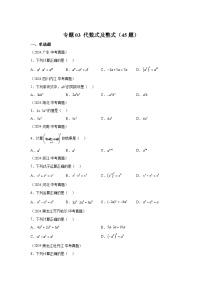 备考2025年中考数学真题分类汇编（全国通用）专题03代数式及整式（45题）（附参考答案）