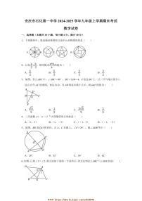 2024～2025学年安徽省安庆市迎江区安庆市石化第一中学九年级上1月期末数学试卷(含详解)