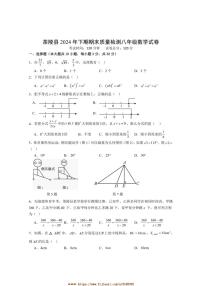 2024～2025学年湖南省株洲市茶陵县八年级上期末考试数学试卷(含答案)
