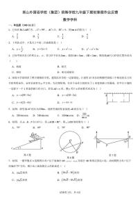 深圳南山外国语学校（集团）滨海学校2024-2025学年九年级下学期开学数学试题+答案