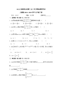 人教版（2024）七年级下册（2024）10.2.2 加减消元法课后练习题