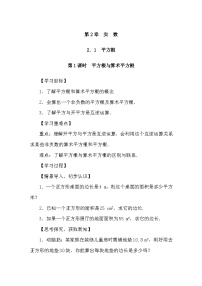 数学湘教版（2024）第2章 实数2.1 平方根第1课时学案设计