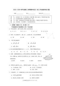 北京大学附属中学2023--2024学年八年级下学期期中考试数学试卷