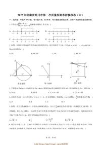 2025年河南省郑州市九年级下(一)月考考前模拟卷数学试卷(六)(含答案)