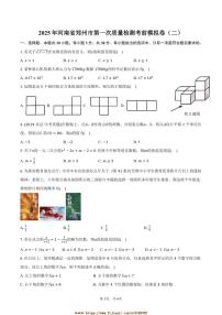2025年河南省郑州市九年级下(一)月考考前模拟卷数学试卷(二)(含答案)