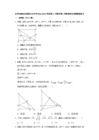江苏省南京市雨花台中学2024-2025苏科版八下数学第1周阶段性训练模拟练习【含答案】
