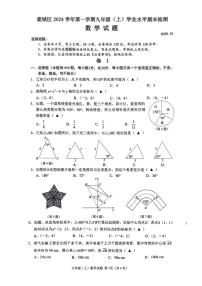 浙江温州鹿城区2024-2025学年上学期期末统考九年级数学试卷（含答案）