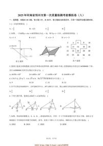 2025年河南省郑州市九年级下(一)月考考前模拟卷数学试卷(八)(含答案)