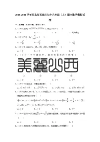河北省 石家庄市第九中学2023-2024学年九中八年级上学期期末数学模拟试卷（含答案与解析）