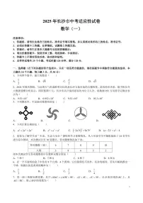 2025长沙中考适应性（一）考试数学试卷