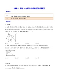 中考数学难点突破与经典模型精讲练(全国通用)专题12相似三角形中的旋转型相似模型(原卷版+解析)