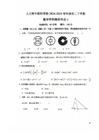 2025北京人大附中朝阳学校初二（下）开学考数学试卷（有答案）