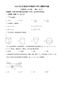2024年江苏省扬州市高邮市中考二模数学试题