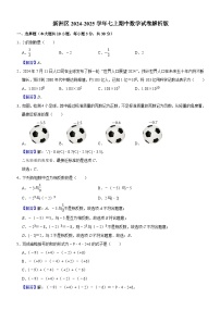 新洲区2024-2025学年上学期期中七年级数学试题（解析版）
