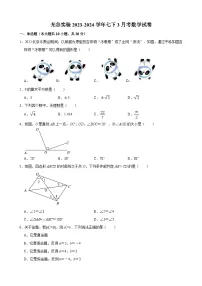 武汉光谷实验学校2023-2024学年七下3月考数学试卷（word版）