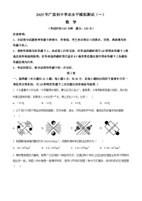 2025年广西初中学业水平模拟测试（一）数学（原卷版+解析版）