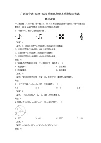 广西南宁市2024-2025学年九年级上学期期末考试数学试卷（解析版）