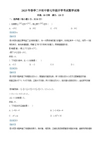 湖南省株洲市第二中学2024-2025学年七年级下学期开学考试 数学试题（含解析）
