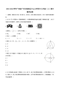 广东省广州市海珠区中山大学附中2023-2024学年九年级上学期期中数学试卷