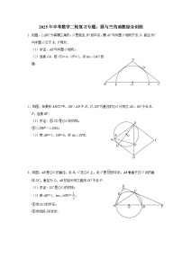 2025年中考数学二轮复习专题：圆与三角函数综合训练