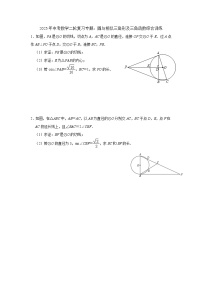 2025年中考数学二轮复习专题：圆与相似三角形及三角函数综合训练